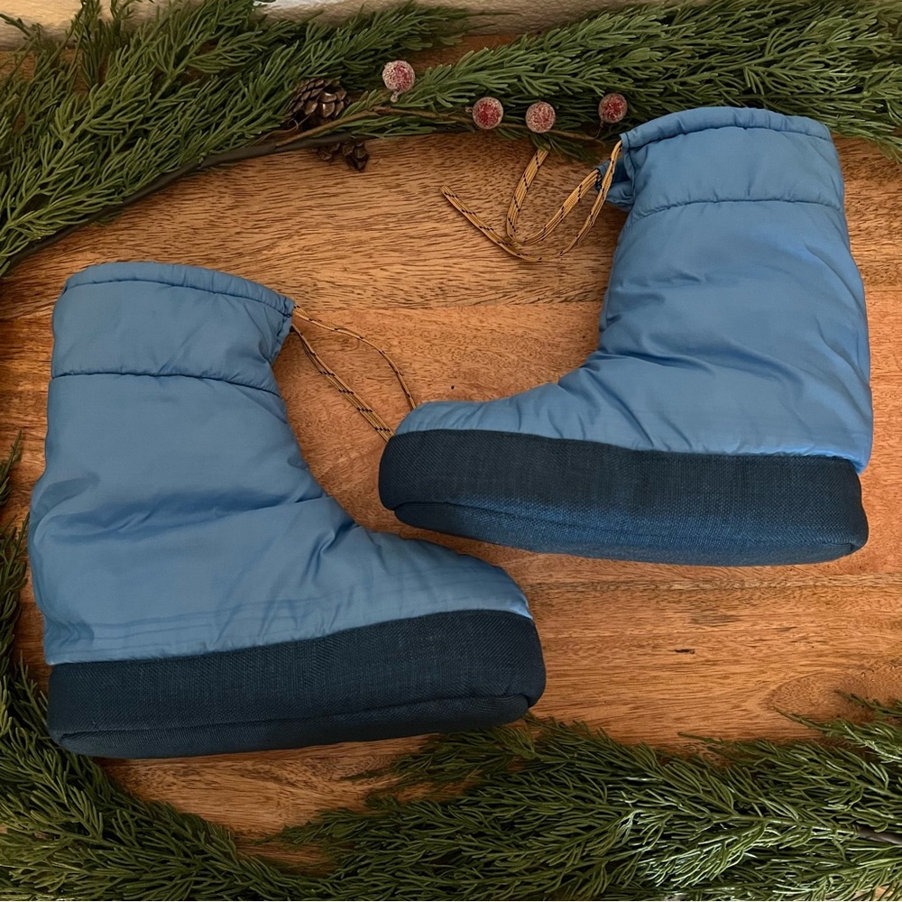 L.L. Bean Blue Puffer Warmth Booties Size XS - Picture 5 of 15